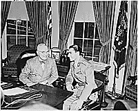 Photograph of President Truman with the Shah of Iran in the Oval Office., ca. 11/18/1949 - ARC Identifier: 200151.